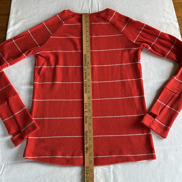 oiselle Wazzie Wool Orange Striped Sweater 6 - Picture 5 of 7